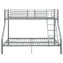Estructura de litera de metal gris 140x200 cm/90x200 cm de vidaXL, Camas y somieres - Ref: Foro24-287904, Precio: 257,50 €, D...