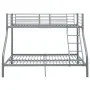 Estructura de litera de metal gris 140x200 cm/90x200 cm de vidaXL, Camas y somieres - Ref: Foro24-287904, Precio: 266,82 €, D...