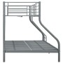 Estructura de litera de metal gris 140x200 cm/90x200 cm de vidaXL, Camas y somieres - Ref: Foro24-287904, Precio: 257,50 €, D...