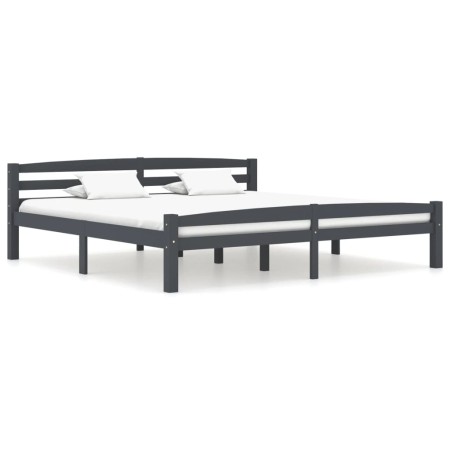 Estructura de cama madera maciza pino gris oscuro 180x200 cm de vidaXL, Camas y somieres - Ref: Foro24-322094, Precio: 186,34...