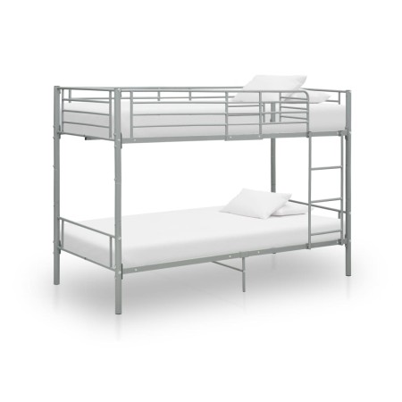 Cama litera de metal gris 90x200 cm de vidaXL, Camas y somieres - Ref: Foro24-287911, Precio: 252,76 €, Descuento: %