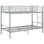 Cama litera de metal gris 90x200 cm de vidaXL, Camas y somieres - Ref: Foro24-287911, Precio: 252,76 €, Descuento: %