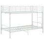 Cama litera de metal blanca 90x200 cm de vidaXL, Camas y somieres - Ref: Foro24-287909, Precio: 235,41 €, Descuento: %