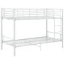Cama litera de metal blanca 90x200 cm de vidaXL, Camas y somieres - Ref: Foro24-287909, Precio: 230,66 €, Descuento: %