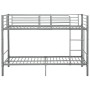 Cama litera de metal gris 90x200 cm de vidaXL, Camas y somieres - Ref: Foro24-287911, Precio: 252,76 €, Descuento: %