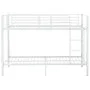 Cama litera de metal blanca 90x200 cm de vidaXL, Camas y somieres - Ref: Foro24-287909, Precio: 230,66 €, Descuento: %