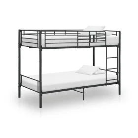 Black metal bunk bed 90x200 cm by vidaXL, Beds and slatted bases - Ref: Foro24-287910, Price: 230,78 €, Discount: %