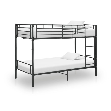 Litera de metal negro 90x200 cm de vidaXL, Camas y somieres - Ref: Foro24-287910, Precio: 225,50 €, Descuento: %
