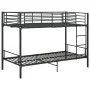 Litera de metal negro 90x200 cm de vidaXL, Camas y somieres - Ref: Foro24-287910, Precio: 230,78 €, Descuento: %