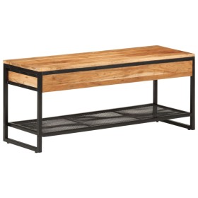 Banco zapatero de madera maciza de acacia y hierro 110x35x45 cm en Zapateros y organizadores de calzado | Comprar online en Foru