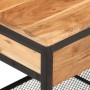 Banco zapatero de madera maciza de acacia y hierro 110x35x45 cm en Zapateros y organizadores de calzado | Comprar online en Foru