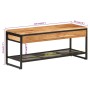 Banco zapatero de madera maciza de acacia y hierro 110x35x45 cm en Zapateros y organizadores de calzado | Comprar online en Foru