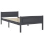 Estructura de cama de madera maciza de pino gris 100x200 cm de vidaXL, Camas y somieres - Ref: Foro24-322125, Precio: 128,41 ...