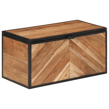 Caja de almacenaje madera maciza acacia y hierro 60x30x30 cm en Organización y almacenamiento | Comprar online en Foru.es