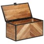 Caja de almacenaje madera maciza acacia y hierro 60x30x30 cm en Organización y almacenamiento | Comprar online en Foru.es