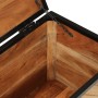 Caja de almacenaje madera maciza acacia y hierro 60x30x30 cm en Organización y almacenamiento | Comprar online en Foru.es