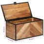 Caja de almacenaje madera maciza acacia y hierro 60x30x30 cm en Organización y almacenamiento | Comprar online en Foru.es