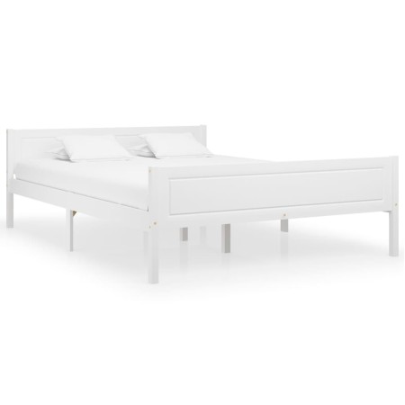 Estructura de cama de madera maciza de pino blanca 120x200 cm de vidaXL, Camas y somieres - Ref: Foro24-322105, Precio: 169,5...
