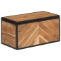 Caja de almacenaje madera maciza acacia y hierro 60x30x30 cm en Organización y almacenamiento | Comprar online en Foru.es