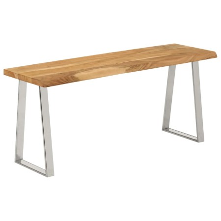 Banco con borde natural madera de acacia maciza 105 cm en Bancos | Comprar online en Foru.es