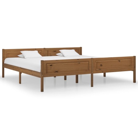 Estructura de cama madera maciza pino marrón miel 200x200 cm de vidaXL, Camas y somieres - Ref: Foro24-322116, Precio: 130,15...