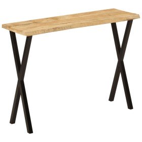 Mesa consola con borde natural madera maciza mango 105x33x76 cm en Mesas consola | Comprar online en Foru.es