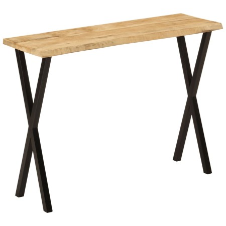 Mesa consola con borde natural madera maciza mango 105x33x76 cm en Mesas consola | Comprar online en Foru.es