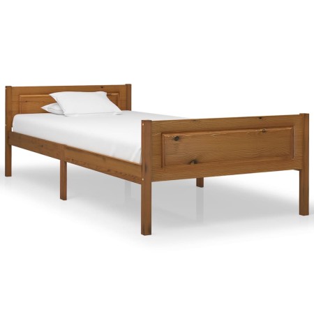 Estructura de cama madera maciza pino marrón miel 100x200 cm de vidaXL, Camas y somieres - Ref: Foro24-322111, Precio: 131,59...