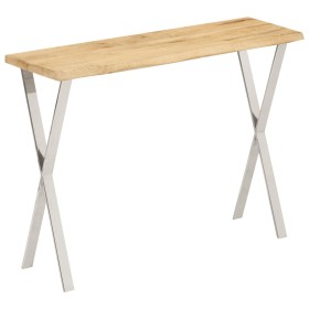 Mesa consola con borde natural madera mango maciza 105x33x76 cm en Mesas consola | Comprar online en Foru.es