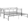 Estructura de sofá cama extraíble metal negro 90x200 cm de vidaXL, Camas y somieres - Ref: Foro24-324770, Precio: 153,60 €, D...
