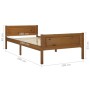 Estructura de cama madera maciza pino marrón miel 100x200 cm de vidaXL, Camas y somieres - Ref: Foro24-322111, Precio: 131,59...