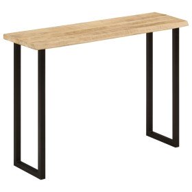 Mesa consola con borde natural madera mango maciza 105x33x76 cm en Mesas consola | Comprar online en Foru.es