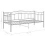 Estructura de sofá cama metal gris 90x200 cm de vidaXL, Camas y somieres - Ref: Foro24-324781, Precio: 140,40 €, Descuento: %