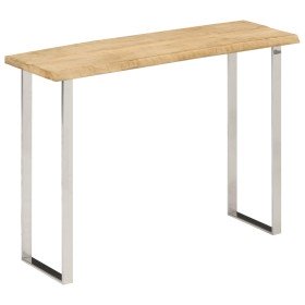 Mesa consola con borde natural madera mango maciza 105x33x76 cm en Mesas consola | Comprar online en Foru.es