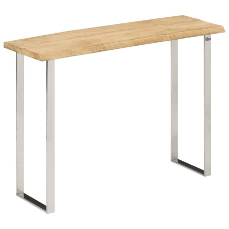 Mesa consola con borde natural madera mango maciza 105x33x76 cm en Mesas consola | Comprar online en Foru.es