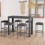 Muebles de bar para jardín 7 pzas cojines ratán sintético gris en Conjuntos de jardín | Comprar online en Foru.es