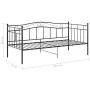 Estructura de sofá cama de metal negro 90x200 cm de vidaXL, Camas y somieres - Ref: Foro24-324779, Precio: 136,35 €, Descuent...