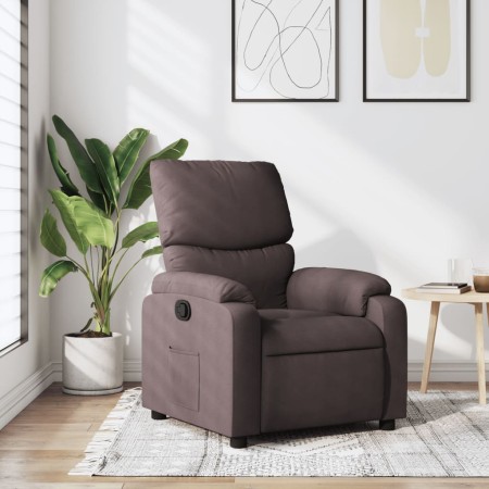 Sillón reclinable de tela marrón oscuro en Sillones | Comprar online en Foru.es