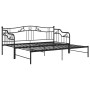 Estructura de sofá cama extraíble de metal negro 90x200 cm de vidaXL, Camas y somieres - Ref: Foro24-324764, Precio: 201,32 €...