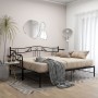 Estructura de sofá cama extraíble de metal negro 90x200 cm de vidaXL, Camas y somieres - Ref: Foro24-324764, Precio: 201,32 €...