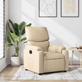 Sillón reclinable de tela crema en Sillones | Comprar online en Foru.es