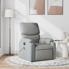Sillón reclinable de masaje de tela gris claro en Sillones | Comprar online en Foru.es