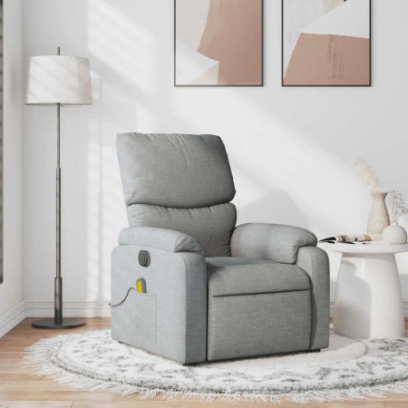 Sillón reclinable de masaje de tela gris claro en Sillones | Comprar online en Foru.es