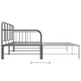 Estructura de sofá cama extraíble de metal gris 90x200 cm de vidaXL, Camas y somieres - Ref: Foro24-324754, Precio: 138,80 €,...