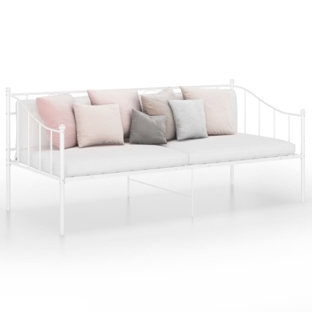 Estructura de sofá cama de metal blanco 90x200 cm de vidaXL, Camas y somieres - Ref: Foro24-324774, Precio: 163,58 €, Descuen...
