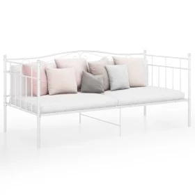 Estructura de sofá cama metal blanco 90x200 cm de vidaXL, Camas y somieres - Ref: Foro24-324780, Precio: 126,18 €, Descuento: %
