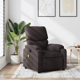 Sillón de masaje reclinable de tela marrón oscuro en Sillones | Comprar online en Foru.es