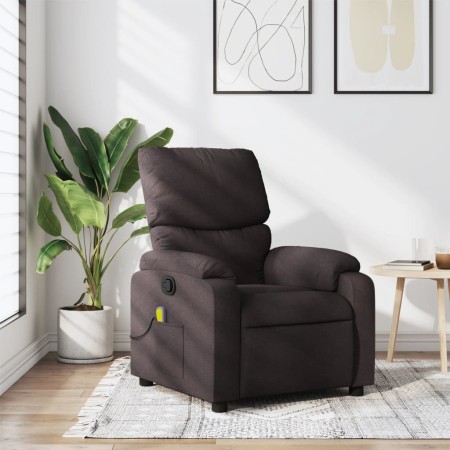 Sillón de masaje reclinable de tela marrón oscuro en Sillones | Comprar online en Foru.es