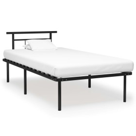 Estructura de cama de metal negro 100x200 cm de vidaXL, Camas y somieres - Ref: Foro24-324823, Precio: 97,79 €, Descuento: %