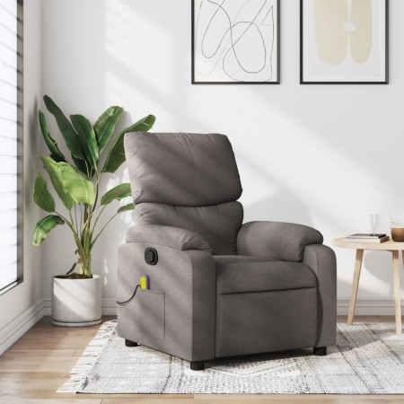 Sillón de masaje reclinable de tela gris taupé en Sillones | Comprar online en Foru.es